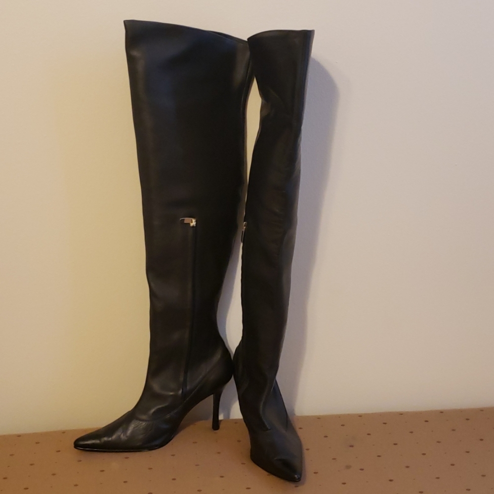 Colin Stuart Over-the-knee Black Leather Boots Sz9
